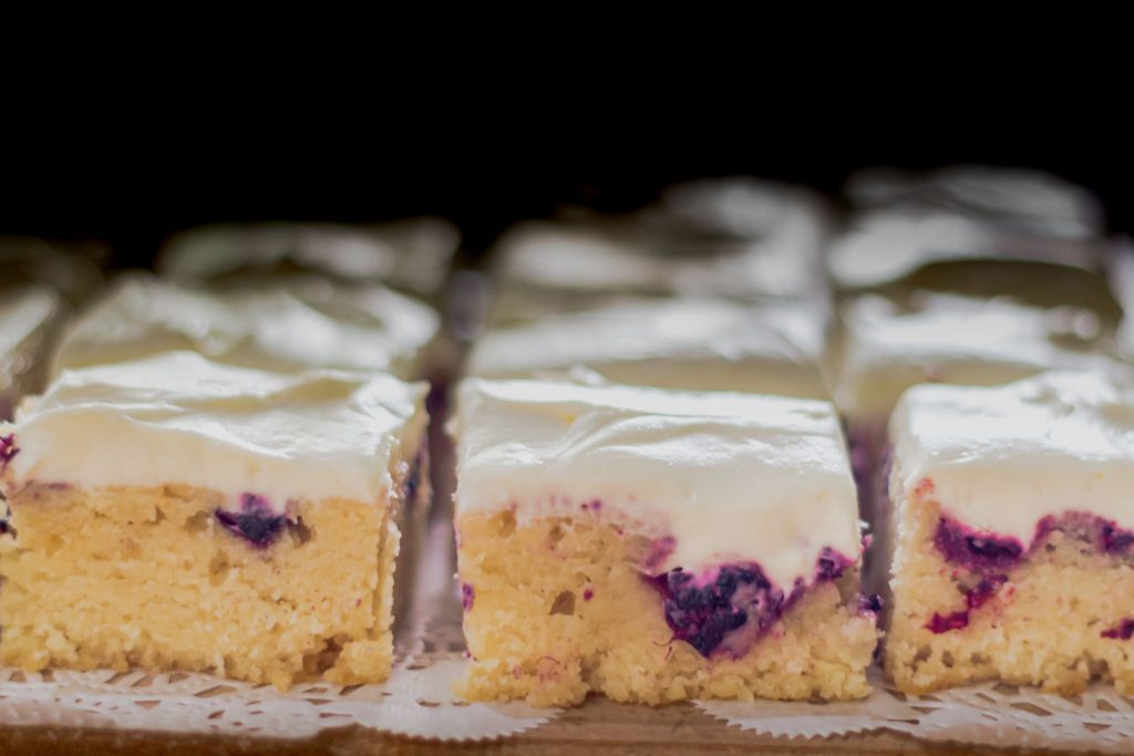 White chocolate raspberry blondies