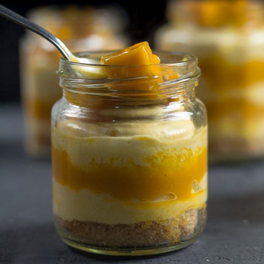 Mango cheesecake jars