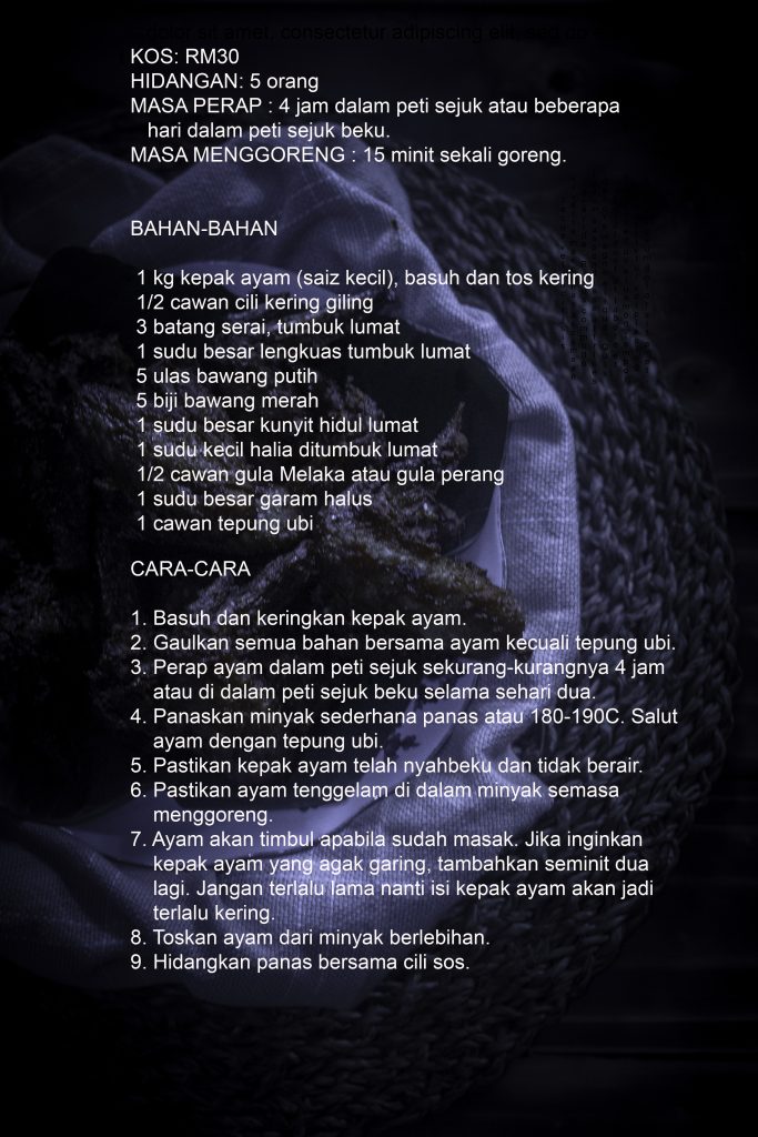 recipe flyer gourmetwhisk by mazmin shariff